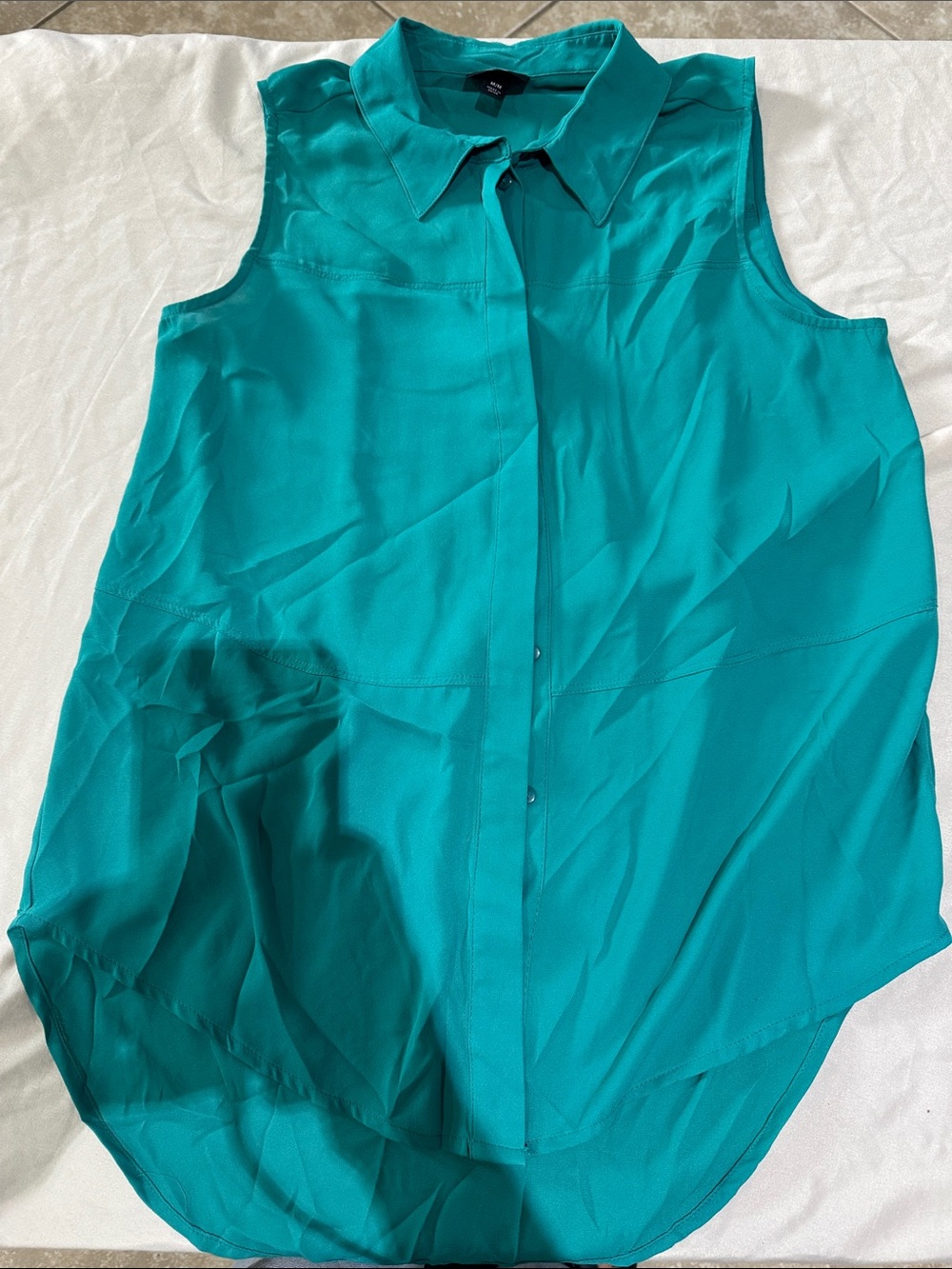Mossimo Supply Co. Sleeveless Button-Front Blouse in Teal Green